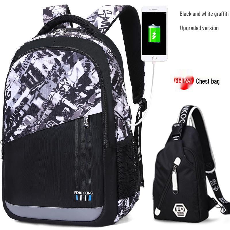 Universal Lightweight Large Capacity Backpack: Wear-resistant, Multifunctional, Load-reducing Travel & Student Schoolbag.