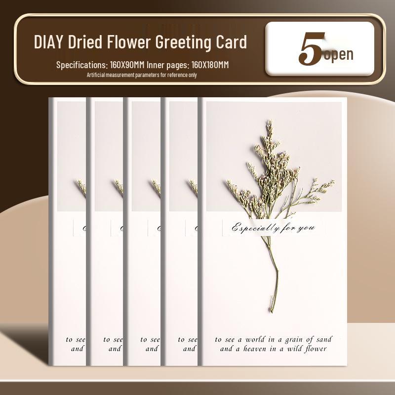 Handmade Dried Flower Greeting Card for Mother's Day, Thanksgiving, Birthdays & More