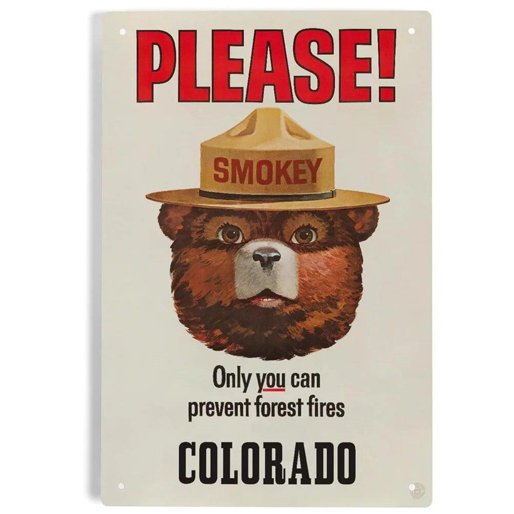 Vintage Warning Metal Tin Signs Only You Can Prevent Forest Fires Wall Decor for Forest Park Garden Bars Garage Cafe Clubs Retro
