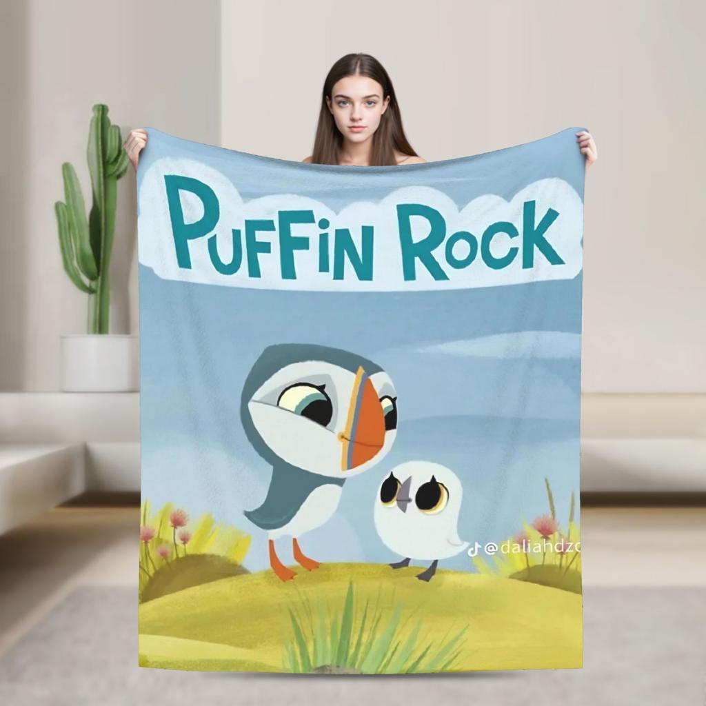 Puffin Rock Oona Baba   Deka Cestovní Flanelová Přehozová Deka Na Pohovku Křeslo Měkká Vlastní Kvalita Povlak Na Postel Narozeninový Dárek