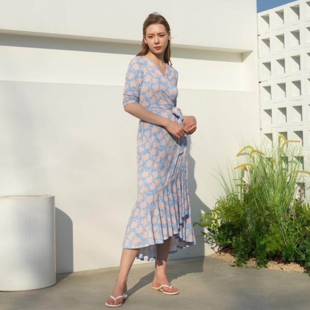 

Lipbbam Vivian 3 4 Sleeve Frill Wrap Dress Ldm42dd01 FREE/LDM42DD01