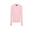 Spring New Women's Clothing Wool Blend Ribbed Polo Shirt Collar Long Sleeves Knitting Cardigan Outwear 2142048