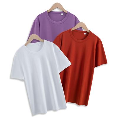 New 190g Double-sided Mercerized Cotton Men's Short-sleeved T-shirt Solid Color Round Neck T-shirt Spring and Summer Clothes Xinjiang Cotton