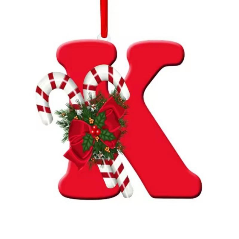 New Creative English Letter Hanging Acrylic Flat Christmas Tree Home Party Decoration Gift