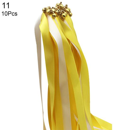 

10 шт. Ручная лента на деревянной палочке с колокольчиком, реквизит для свадебной вечеринки, украшение 11