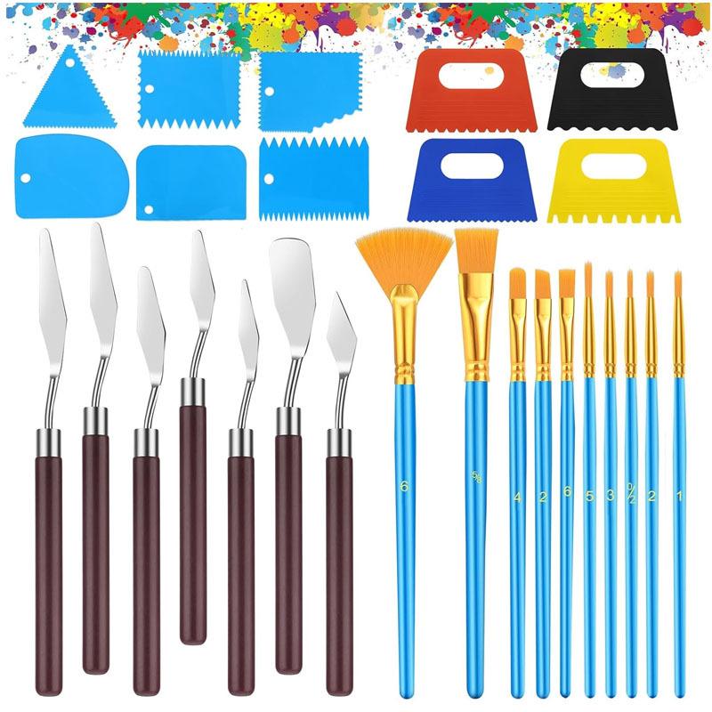 5-Piece Stainless Steel Palette Knife Set for Gouache and Oil Painting