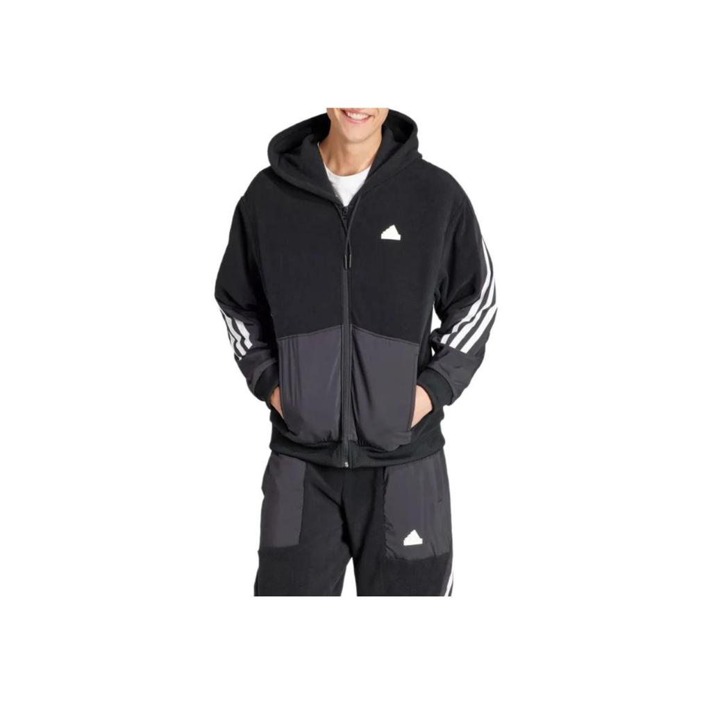 Adidas Future Icons 3-Stripes Colorblock Hoodie Unisex Tops Black IB6130