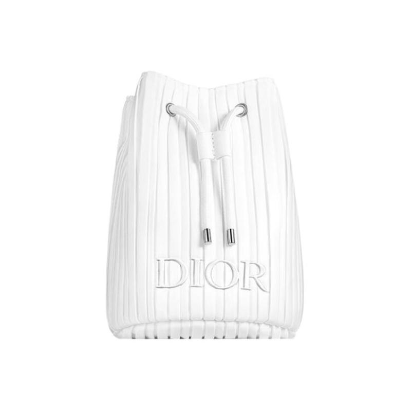 Dior Beauty White Twill Drawstring Bucket Cosmetic Pouch