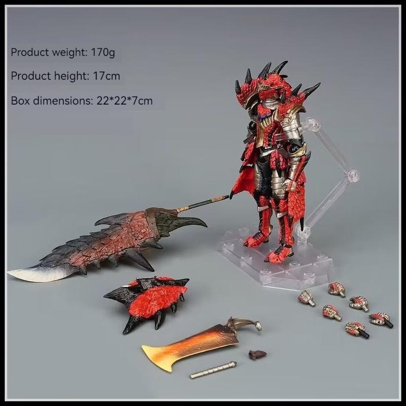 

17CM MonsterHunter Lioleus Zinogre Articulated Action Figures Mecha Model Package Desktop Ornament Statue Playthings Boys Collectible Present