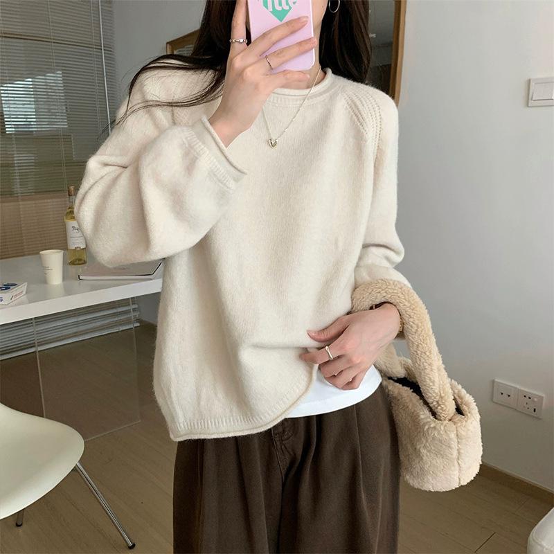 Gemütlicher Strickpullover im koreanischen Stil für Damen - Weich, Warm, Lockerer Schnitt