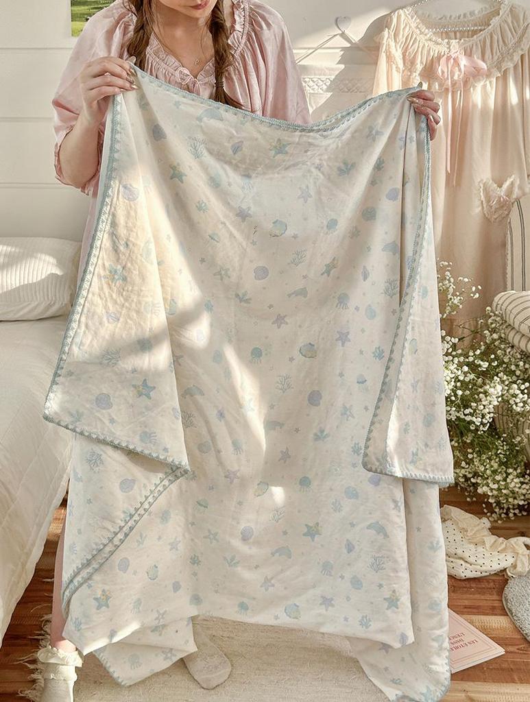 Pure Cotton Double Layer Gauze Blanket - Home & Bedroom Summer Quilt for Children