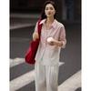 Demana Women's Gradient Stripe Lapel Shirt