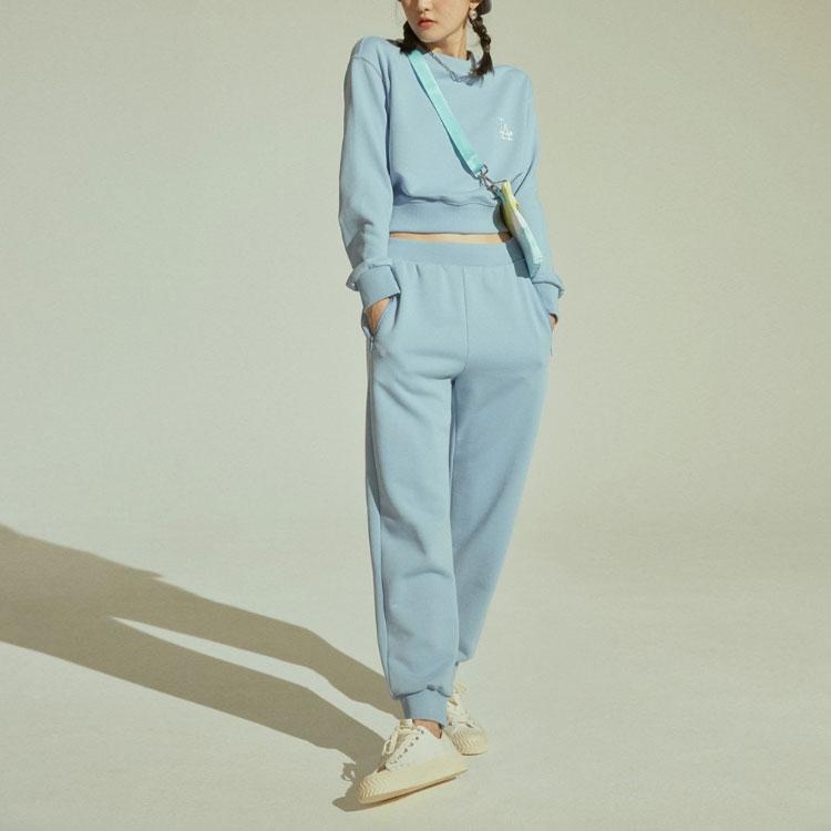 New MLB Knitted Sweatpants Women's Blue 31PTW1111-07S