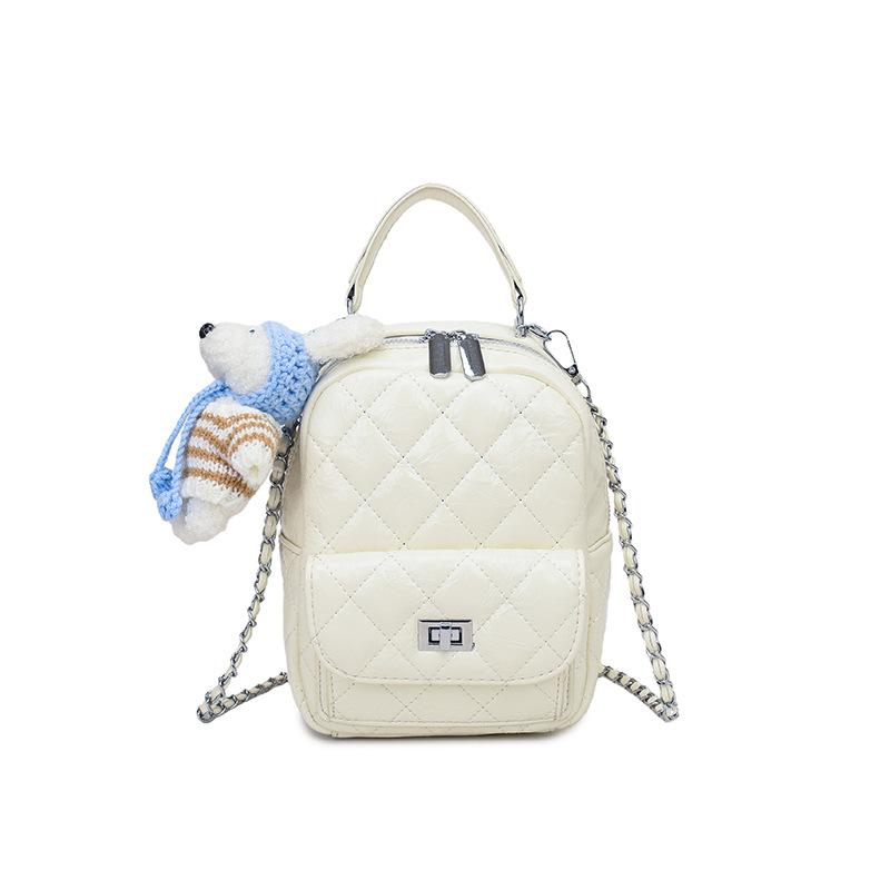 Schoolbag jogo embroidered grid chain mini backpack women's new fashion versatile mini portable shoulder small backpack tide