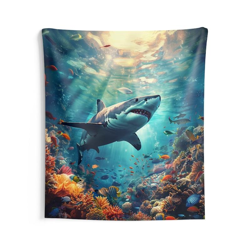 Great White Shark tapestry 75x100 чёрный
