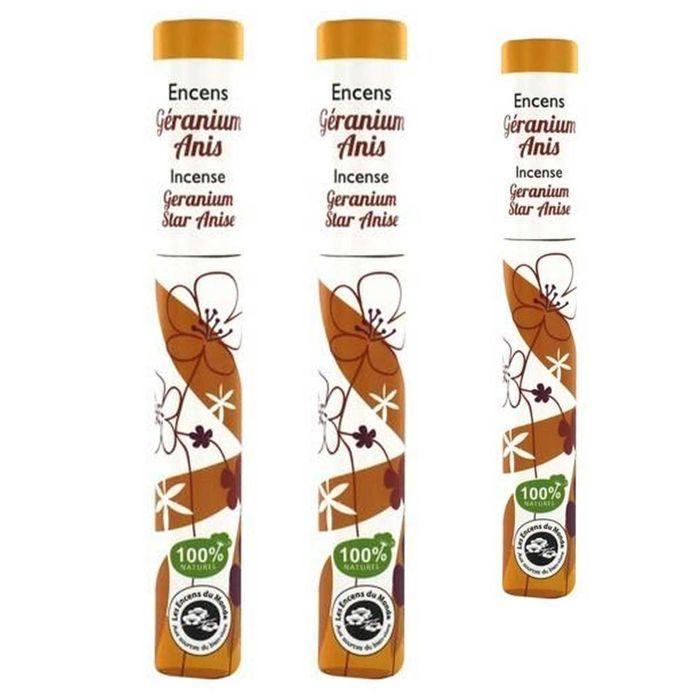Encens géranium-anis 90 bâtonnets de 30 min
