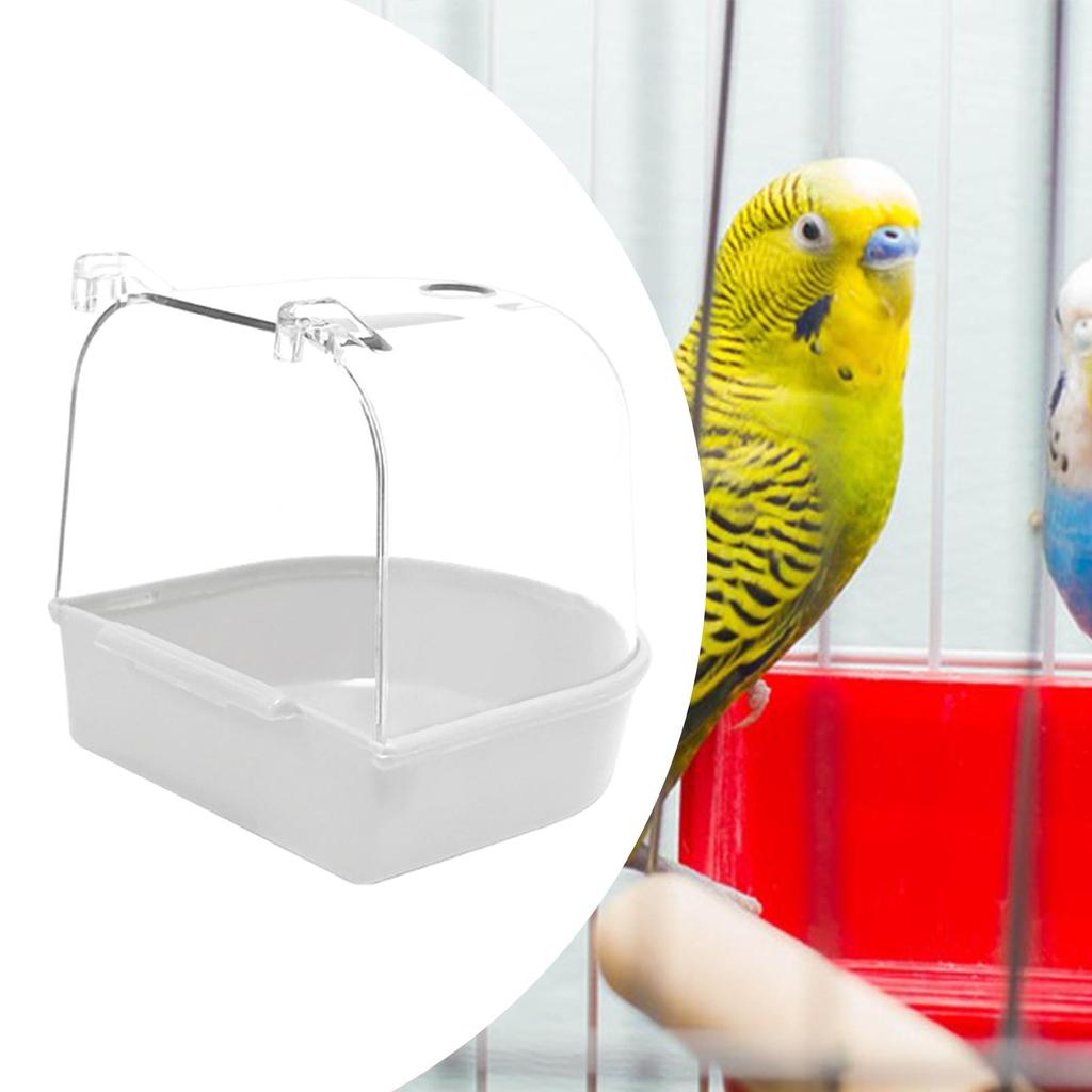 Bird Bath Box Bird Bathtub Birds Parrot Bath House Hanging Bath Tub for Lovebirds Budgie Budgerigar Water Bowl Cockatiel