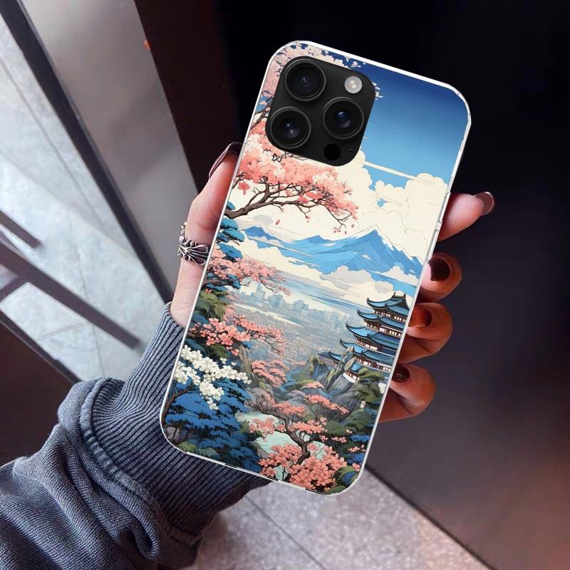 Anime Aesthetic Scenery Phone Case For iPhone 17 Air 16 15 Pro Max 14 Plus 13 Mini 12 11 Cover 7 8 SE Silicone Shell Print Funda