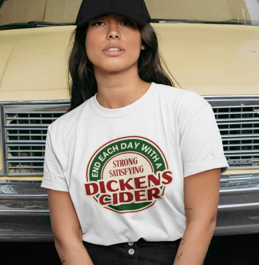 Humorous Dickens Cider T-SHIRT Funny Drinking Pun Alcohol BBQ Joke RUDE TEE XL