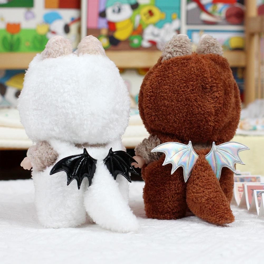 For 17cm Labubu Clothes Pendant Doll Outfit Clothes Monster Tail Heart Labubu Change To Zimomo Angel Cute Doll Clothes Toy Gift
