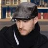 Men PU Leather Beret Higher Quality 2025 Autumn Winter Visor Flat Cap Warm Hat Berets Vintage England Newsboy Caps