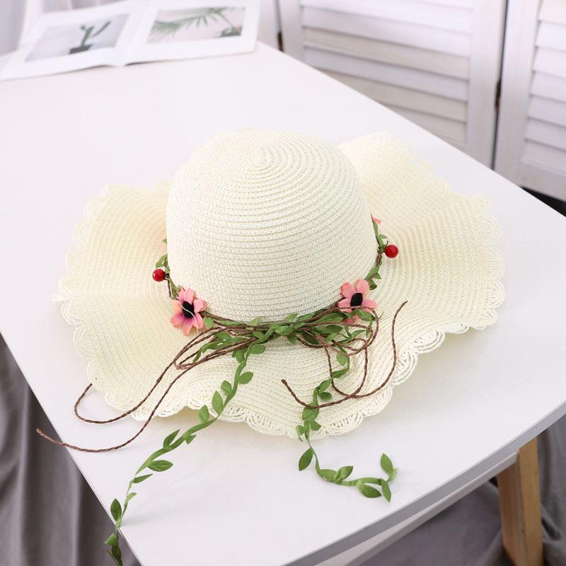 Dayan Flower Wreath Grass Hat Sun Protection and Sun Shading Hat Women Summer Travel Beach Cool Hat Wave Hat