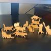 Cat Wooden Crafts Stackable Cat Ornament Diy Graffiti Easter Party Decoration