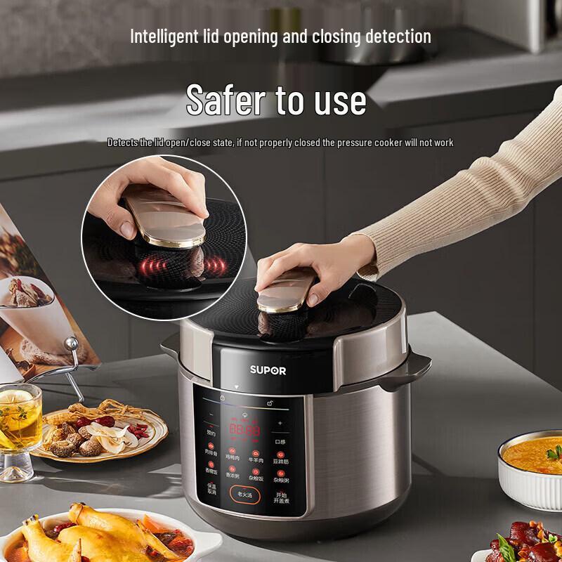 SUPOR 5L Smart Electric Pressure Cooker with Dual 304 Stainless Steel Pots