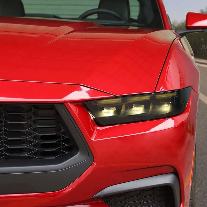 Decoruri ABS pentru Faruri Față pentru Ford Mustang 2024 Up Accesorii Exterioare, Negru Fumuriu