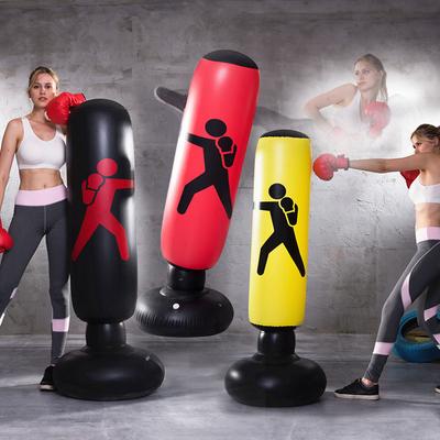 Şişirilebilir Fitness Boks Kolonu PVC Wobble Çuval Kum Torbası Stres Giderici Oyuncak 1.6m Ev Spor Salonu Ekipmanı Boks Antrenmanı ve Egzersiz İçin İdeal