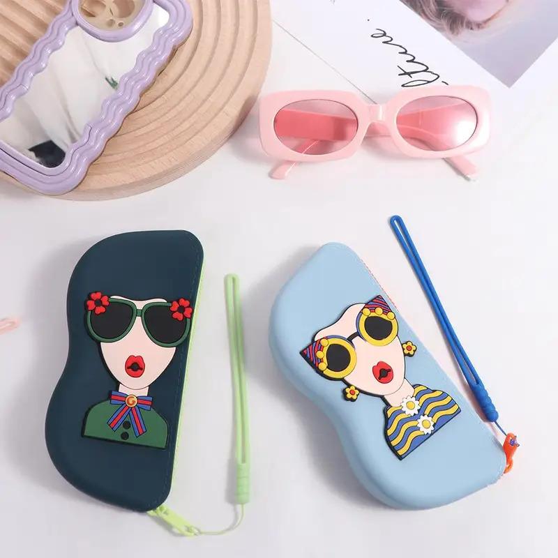 Multifunctional Silicone Glasses Bag Dustproof Cartoon Silicone Eyeglasses Case Coin Purse Waterproof Sunglasses Storage Clip