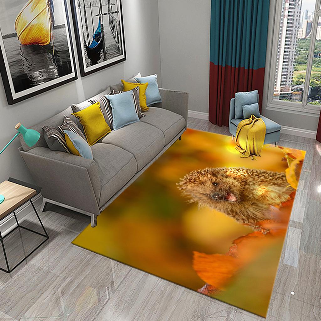 3D Hedgehog Carpet Cute Animal Rugs for Living Room Bedroom Floor Area Decor Mats Bathroom Toilet Door Entrance Non-slip Carpet