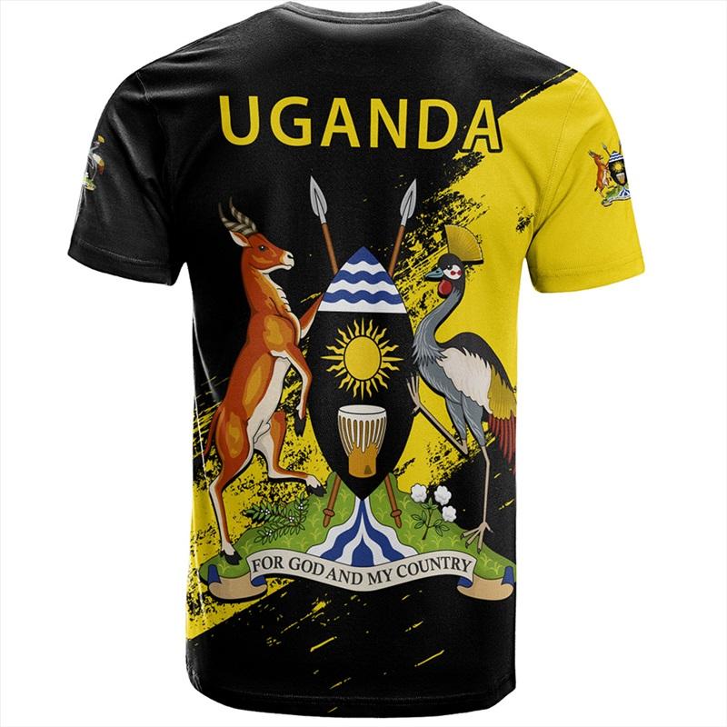 Uganda Flag Graphic T-shirts For Men Uganda Emblem National Day Short Sleeve Oversized Tshirt Tops Mens Sport Tee Shirt Clothes