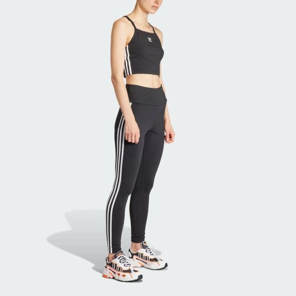 Adidas Originals Logo Three Stripes Short Sports Tank Top Women Tops Black IU2405