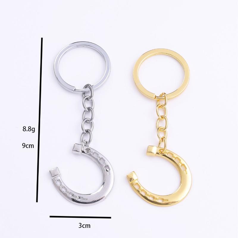 1 ks Kreativní malý dárek Ornament kopyta koně Přívěsek Módní a minimalistický Talisman Podkova Zlatá klíčenka