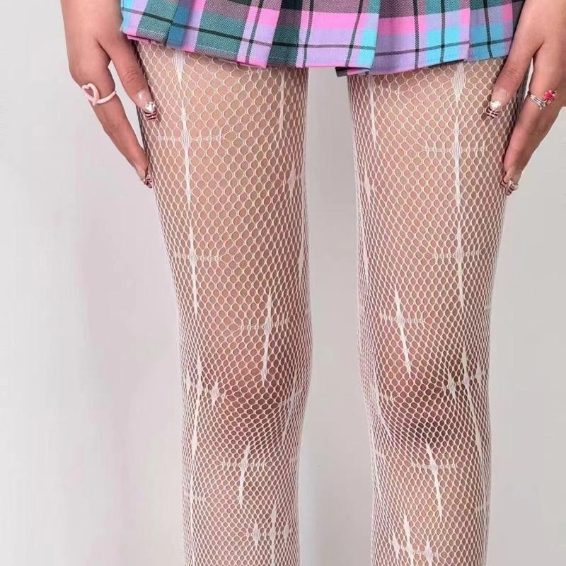 New Goth Lolita Girls Tights Women Sexy Retro Gothic Kawaii Cross Print Club Stockings Nylon Socks Fishnet Pantyhose