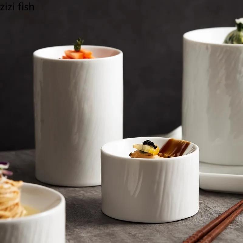 Creative Ceramic Dinner Plates Solid Color Tableware Cooking Dish Pasta Steak Plates Hotel Restaurant Snack Pastry Desserts Tray