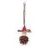 Solid Pinecones Bird Toy Chew Funny Wood Rope Parrots Toy Relief Bites Toy for Tooth Grinding