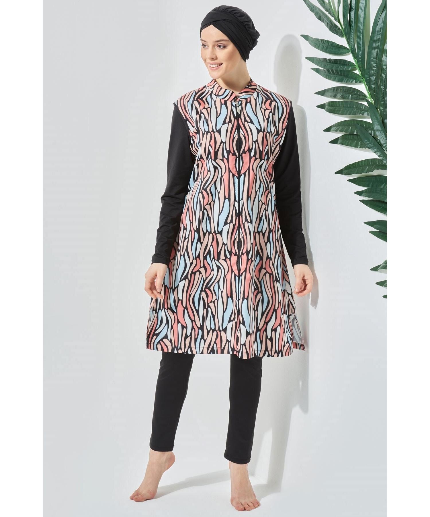 

Длинный полностью закрытый купальник хиджаб C13061 черный