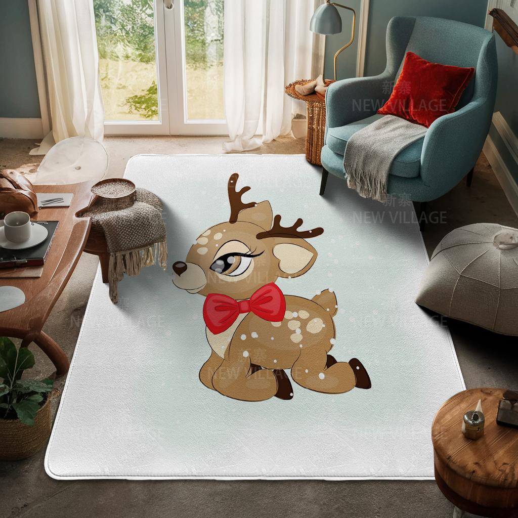 House Entrance Carpet Home Door Mat Living Room Bath Foot Bathroom Non-slip Water Absorption Rugs Bath Merry Christmas Winter