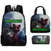 Hip Hop Beliebt Seltsam Lustig Zoonomaly 3D Gedruckt 3 Stück/Set Schüler Rucksäcke Laptop Tagesrucksack Rucksack Brottasche Federmäppchen
