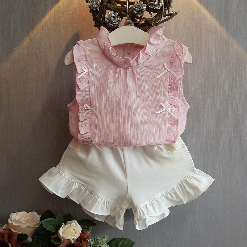 Summer Outfits for Toddlers: Printed T-shirt and Shorts Set for Baby Girls – Baby and Children s Clothing, Ages 0–5 80cm