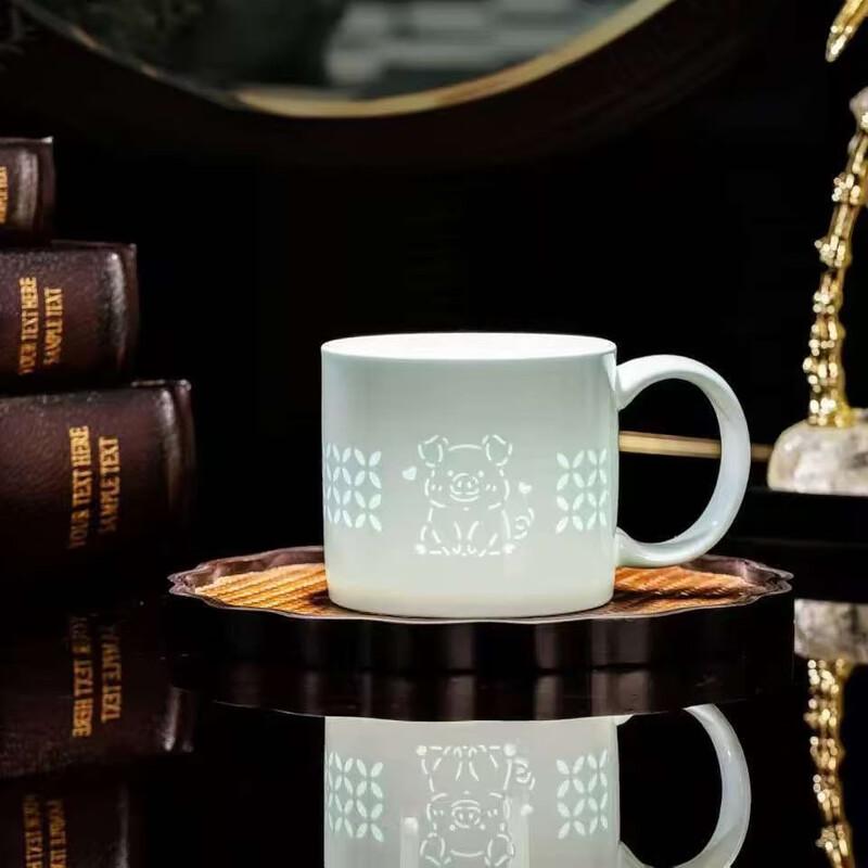 Керамическая изысканная кружка Yuzhuxun со знаком зодиака Свинья и ручкой