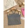 Summer new retro sexy pure desire wind straps neck striped sling vest female slim tube top beauty back top
