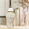 Ceramic Ginger Jar Vase Flower Bud Decor Gift Home Desktop Porcelain