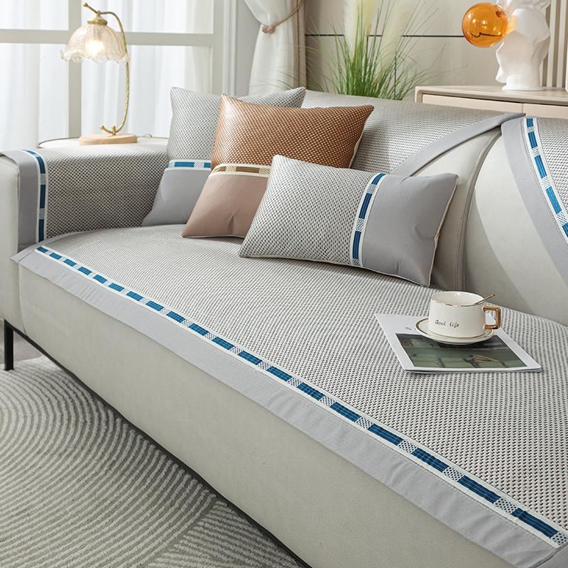 

Летний чехол для дивана, ледяной шелк, крутая подушка для дивана в гостиной, жаккардовая подушка, нескользящий чехол для дивана, пылезащитный чехол, ткань с защитой от царапин 60x60