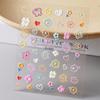 Dopamine Colored Relief Nail Stickers Cartoon Line Flower Pink Sweet Style Cute Nail Sticker Nail Art Diy Decoration