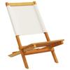 Garden Chairs 6 Pcs Foldable Cream White Fabric and Solid Wood