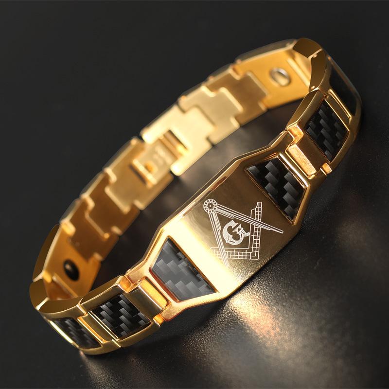 Men's Carbon Fiber Magnetic Therapy Elemental Bracelet Arthritis Pain Relief Health Energy Bio Magnetic Male Gift