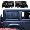 Black Rear Window Trim Decor Sticker USA Flag Decal for Jeep Wrangler JL 4Dr 18+